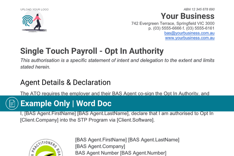 Single Touch Payroll Engagement Authority | 12 Month Enduring (STP) | Authorisation to Act