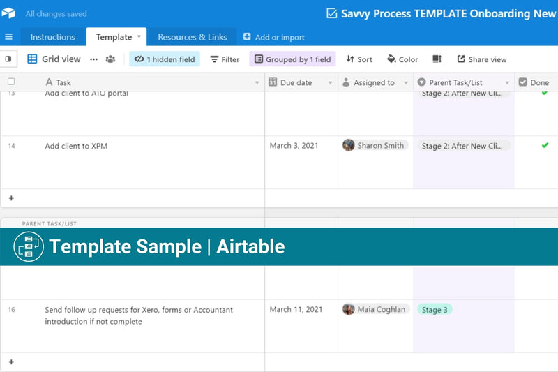 Master Bookkeeping Checklist | Savvy Process Template | Airtable